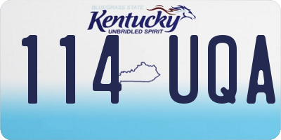 KY license plate 114UQA