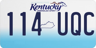 KY license plate 114UQC