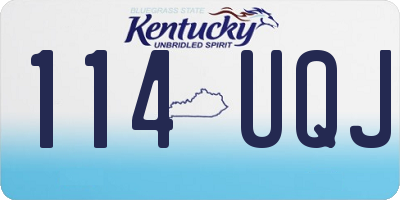 KY license plate 114UQJ