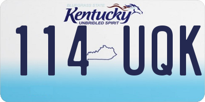KY license plate 114UQK