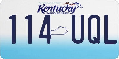 KY license plate 114UQL