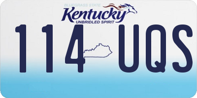 KY license plate 114UQS