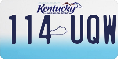 KY license plate 114UQW