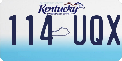 KY license plate 114UQX