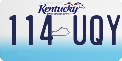KY license plate 114UQY