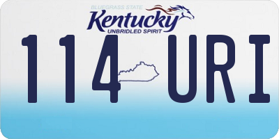 KY license plate 114URI