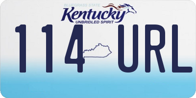KY license plate 114URL