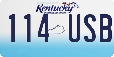 KY license plate 114USB