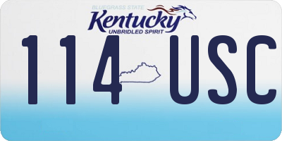 KY license plate 114USC