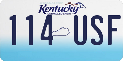 KY license plate 114USF