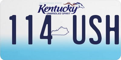 KY license plate 114USH