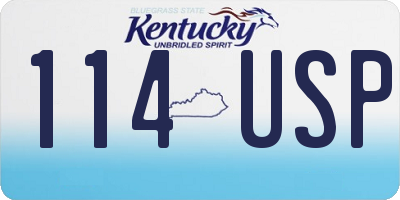 KY license plate 114USP