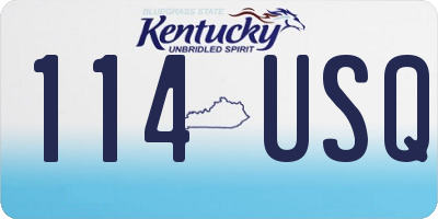 KY license plate 114USQ