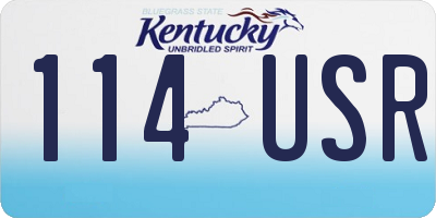 KY license plate 114USR