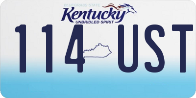 KY license plate 114UST