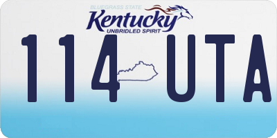 KY license plate 114UTA