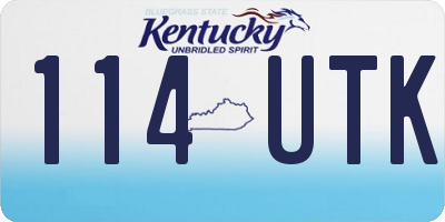 KY license plate 114UTK