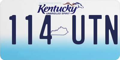 KY license plate 114UTN