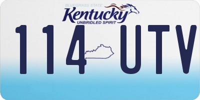 KY license plate 114UTV