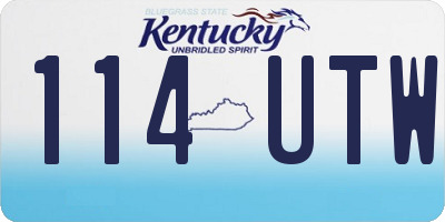 KY license plate 114UTW