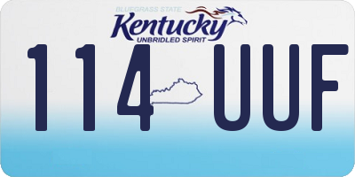 KY license plate 114UUF