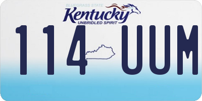 KY license plate 114UUM