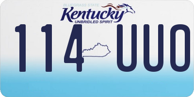 KY license plate 114UUO