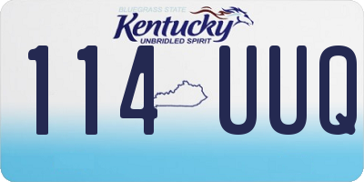 KY license plate 114UUQ