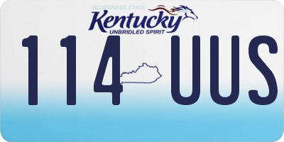 KY license plate 114UUS