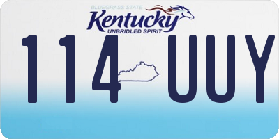 KY license plate 114UUY