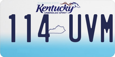 KY license plate 114UVM