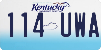 KY license plate 114UWA
