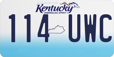 KY license plate 114UWC
