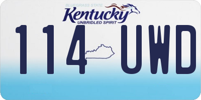 KY license plate 114UWD