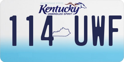 KY license plate 114UWF