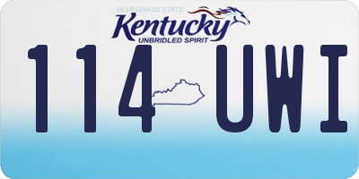 KY license plate 114UWI