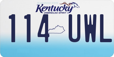 KY license plate 114UWL