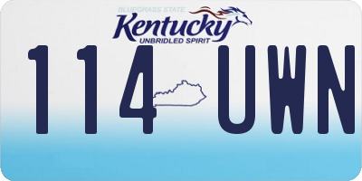 KY license plate 114UWN