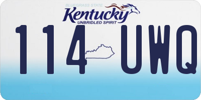 KY license plate 114UWQ