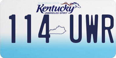 KY license plate 114UWR