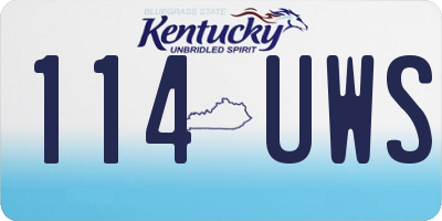 KY license plate 114UWS