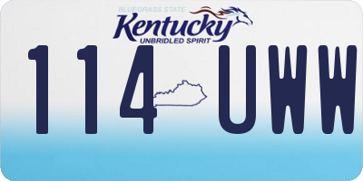 KY license plate 114UWW