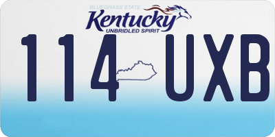 KY license plate 114UXB