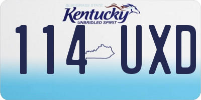 KY license plate 114UXD