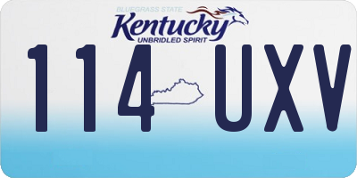 KY license plate 114UXV