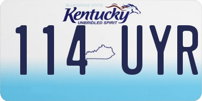 KY license plate 114UYR