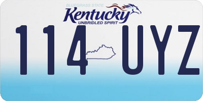 KY license plate 114UYZ