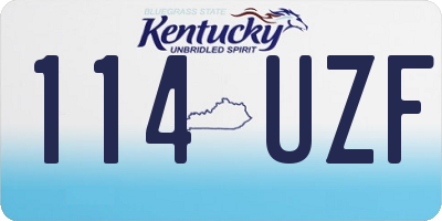 KY license plate 114UZF