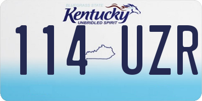 KY license plate 114UZR