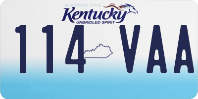 KY license plate 114VAA